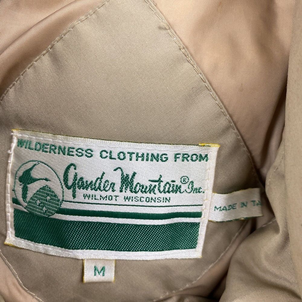 VTG GANDER MOUNTAIN Beige Duck Down Puffer Jacket Coat Men's Medium Toggle Front - Picture 7 of 13
